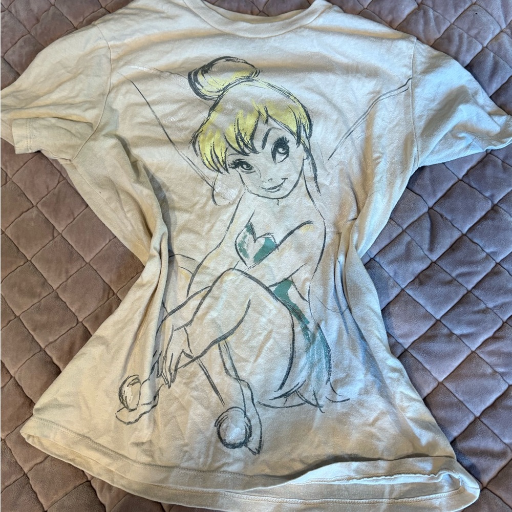 Disney Cream Short Sleeve Tee with Cartoon Character